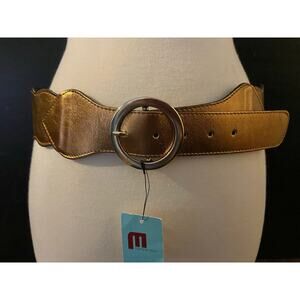 MARTINA MORI Metallic Bronze Leather Waist Belt sz OS (NWT)
